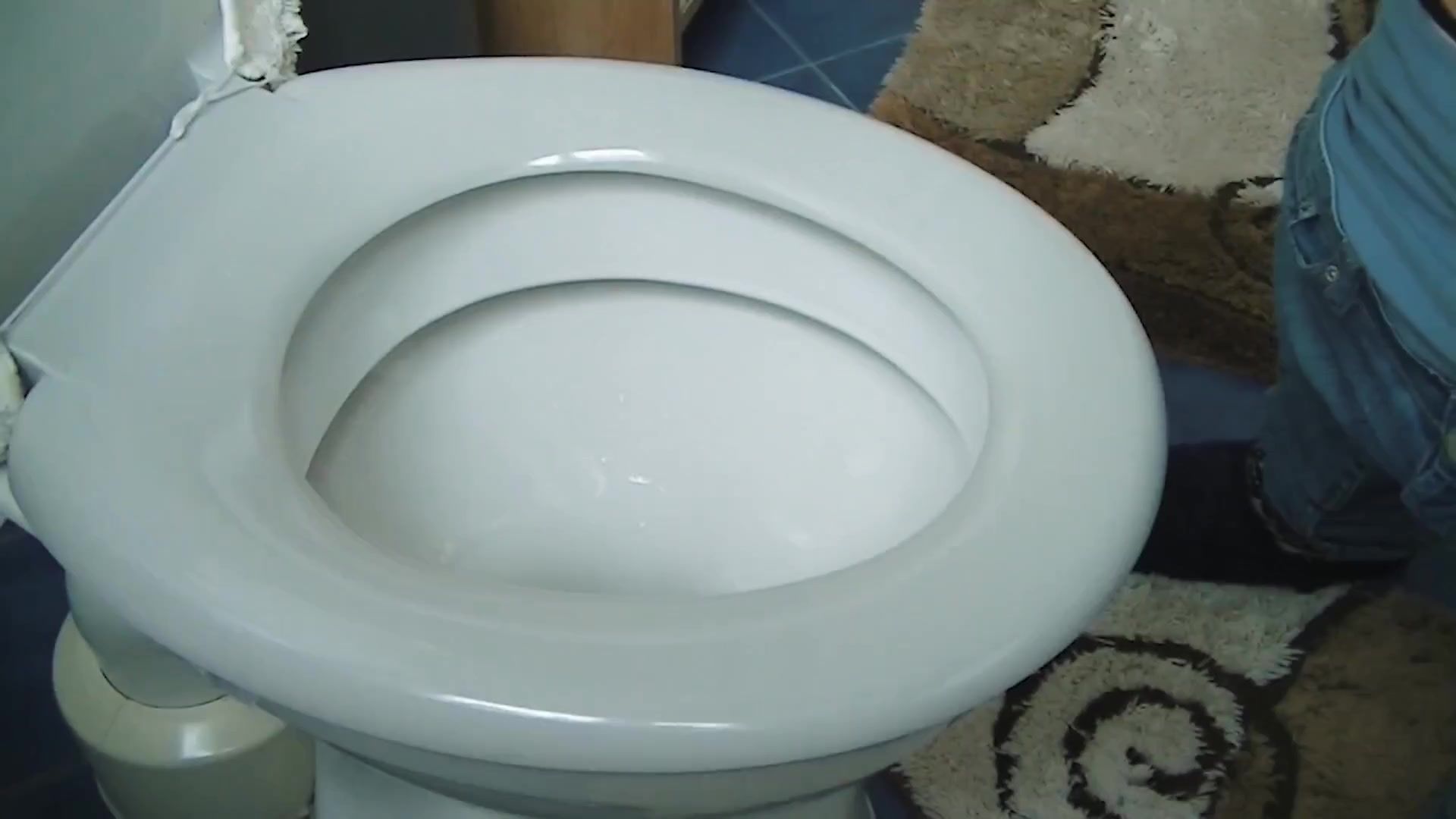 Girl films herself shitting on the toilet